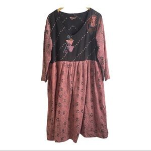 Market Place India Long Sleeve Oversized Dress Lg